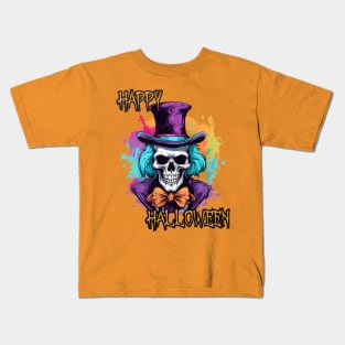 Spooky Skeleton Happy Halloween Kids T-Shirt